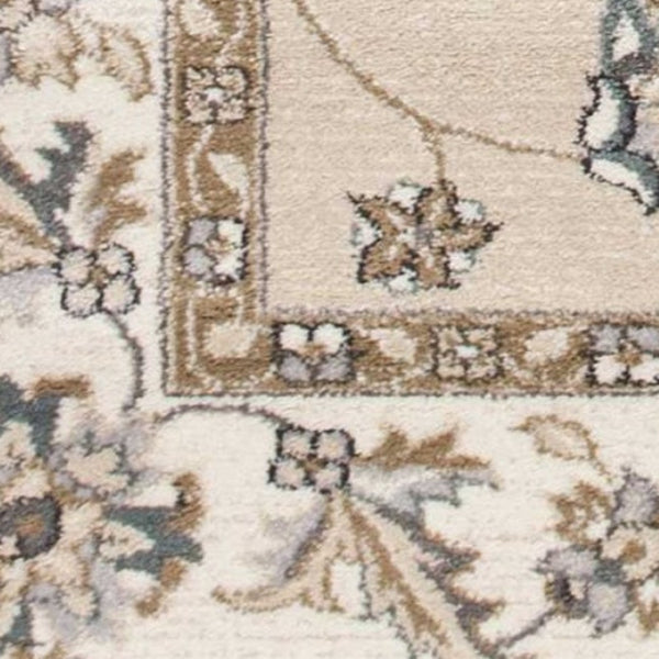 HomeRoots 9' Elegant Beige and Ivory Floral Medallion Area Rug – Timeless Design for Classic Living Spaces 8' X 10' 352969