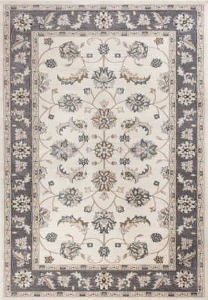 Homeroots 8' X 10' Ivory Grey Floral Indoor Area Rug  Polypropylene 352970