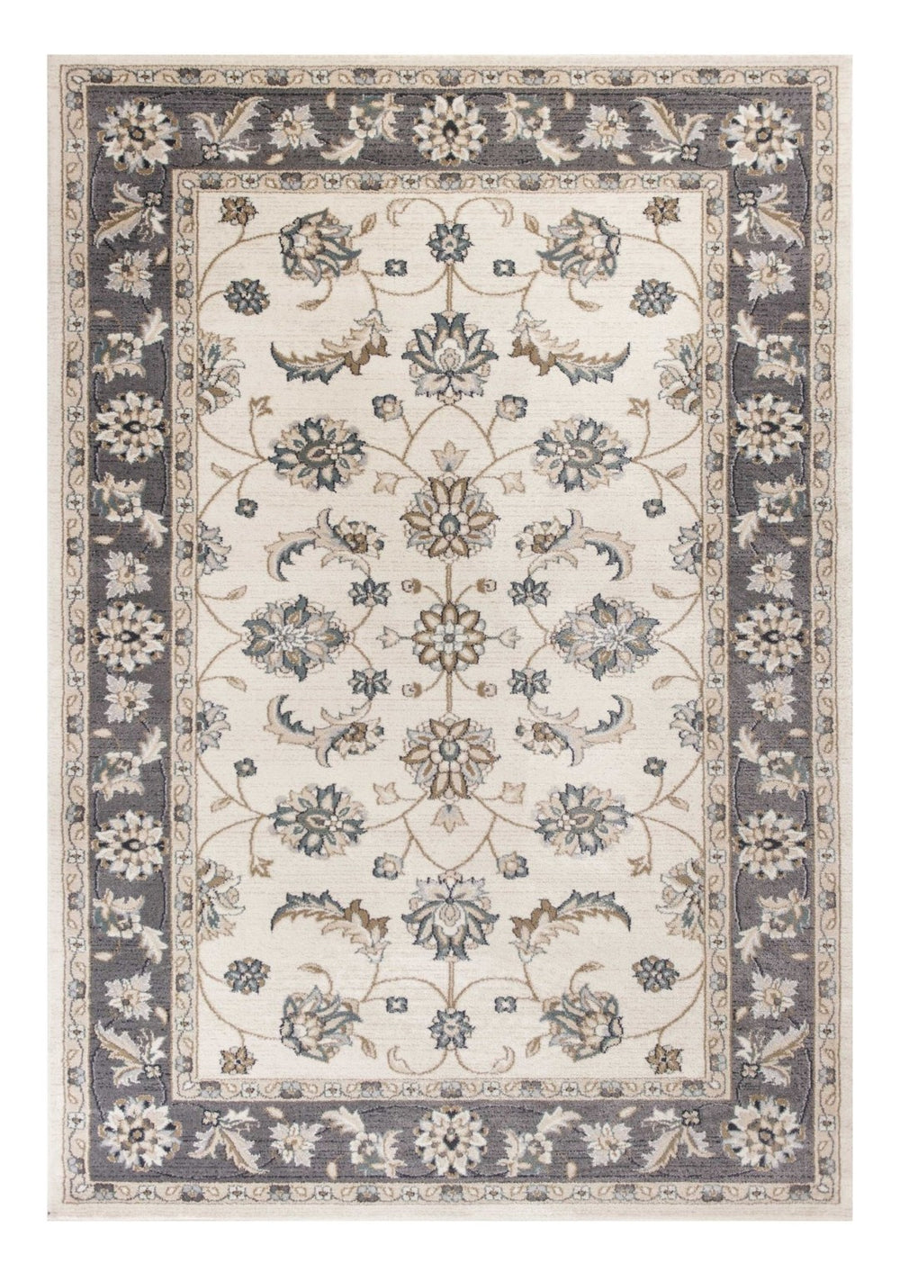 HomeRoots 8' Ivory and Gray Floral Medallion Rug - Elegant, Stain-Resistant Design for Timeless Home Style 8' X 10' 352970