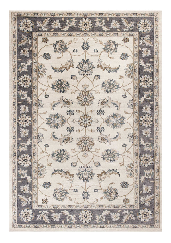Homeroots 8' X 10' Ivory Grey Floral Indoor Area Rug  Polypropylene 352970
