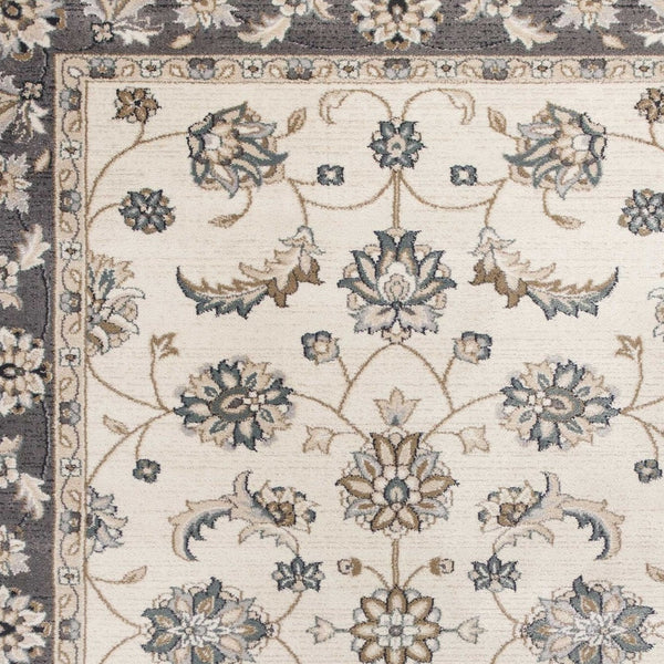 Homeroots 8' X 10' Ivory Grey Floral Indoor Area Rug  Polypropylene 352970