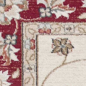 HomeRoots 8' Red and Ivory Floral Medallion Area Rug – Timeless Elegance for Living Rooms and Bedrooms 8' X 10' 352971