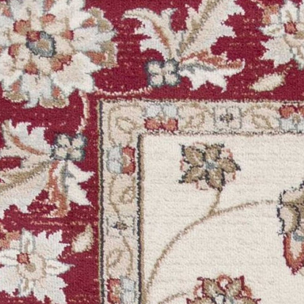HomeRoots 8' Red and Ivory Floral Medallion Area Rug – Timeless Elegance for Living Rooms and Bedrooms 8' X 10' 352971