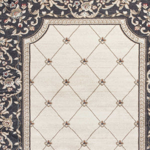 HomeRoots 8' Ivory and Gray Floral Area Rug - Durable, Stain-Resistant Design for Timeless Style and Comfort 8' X 10' 352972