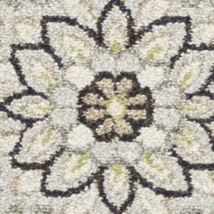 Homeroots 7' X 11' Beige Or Grey Floral Vines Uv Treated Indoor Area Rug  Polypropylene 352976