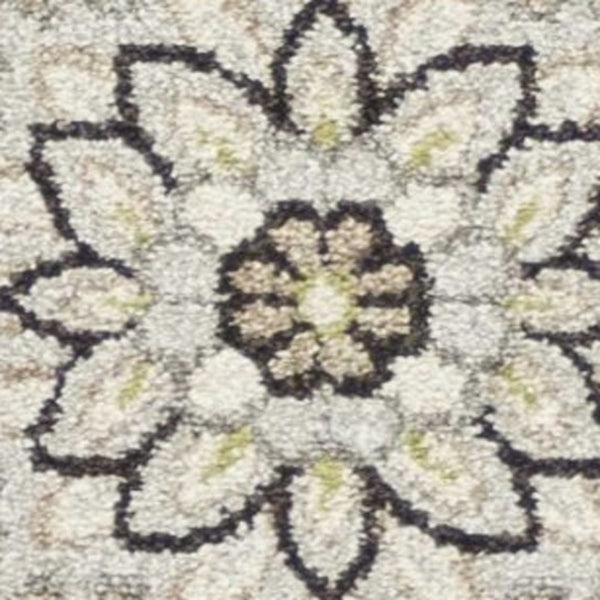Homeroots 7' X 11' Beige Or Grey Floral Vines Uv Treated Indoor Area Rug  Polypropylene 352976