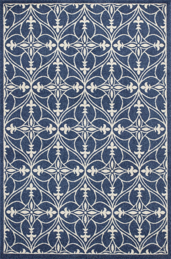 HomeRoots 8' Denim Blue Moroccan Area Rug for Indoor and Outdoor Use - Durable, Easy Care, Coastal Charm 8' x 11' 352979