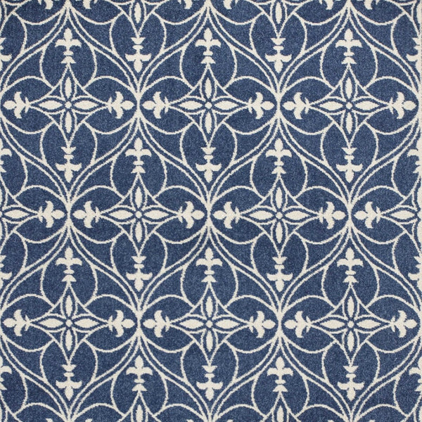 HomeRoots 8' Denim Blue Moroccan Area Rug for Indoor and Outdoor Use - Durable, Easy Care, Coastal Charm 8' x 11' 352979