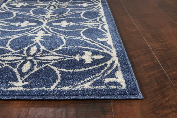 HomeRoots 8' Denim Blue Moroccan Area Rug for Indoor and Outdoor Use - Durable, Easy Care, Coastal Charm 8' x 11' 352979
