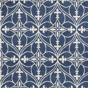 HomeRoots 8' Denim Blue Moroccan Area Rug for Indoor and Outdoor Use - Durable, Easy Care, Coastal Charm 8' x 11' 352979