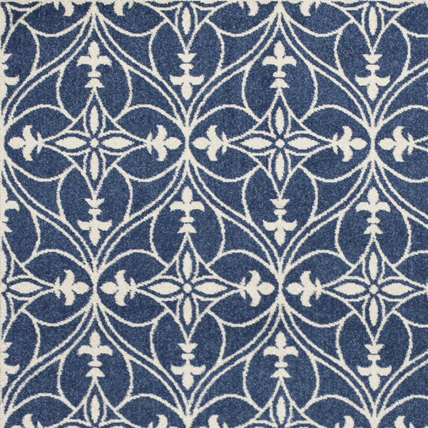 HomeRoots 8' Denim Blue Moroccan Area Rug for Indoor and Outdoor Use - Durable, Easy Care, Coastal Charm 8' x 11' 352979