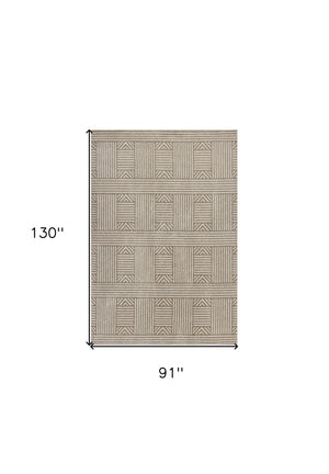 Homeroots 8' X 11' Beige Southwestern Indoor Outdoor Area Rug  Polypropylene 352981