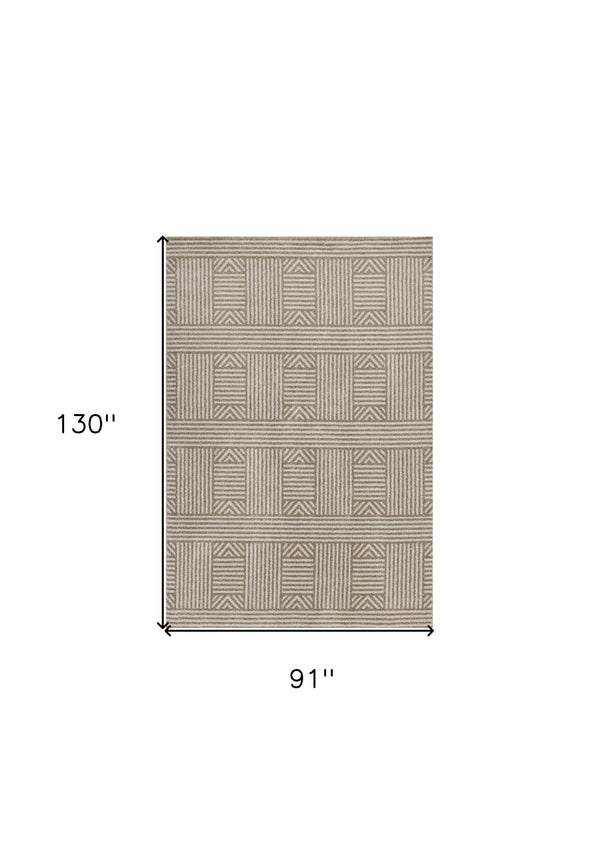 Homeroots 8' X 11' Beige Southwestern Indoor Outdoor Area Rug  Polypropylene 352981