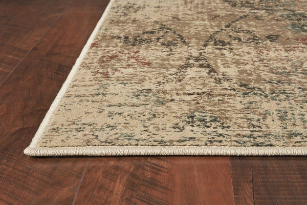 Homeroots 8' X 11' Champagne Beige Machine Woven Damask Indoor Area Rug  Polypropylene 352987
