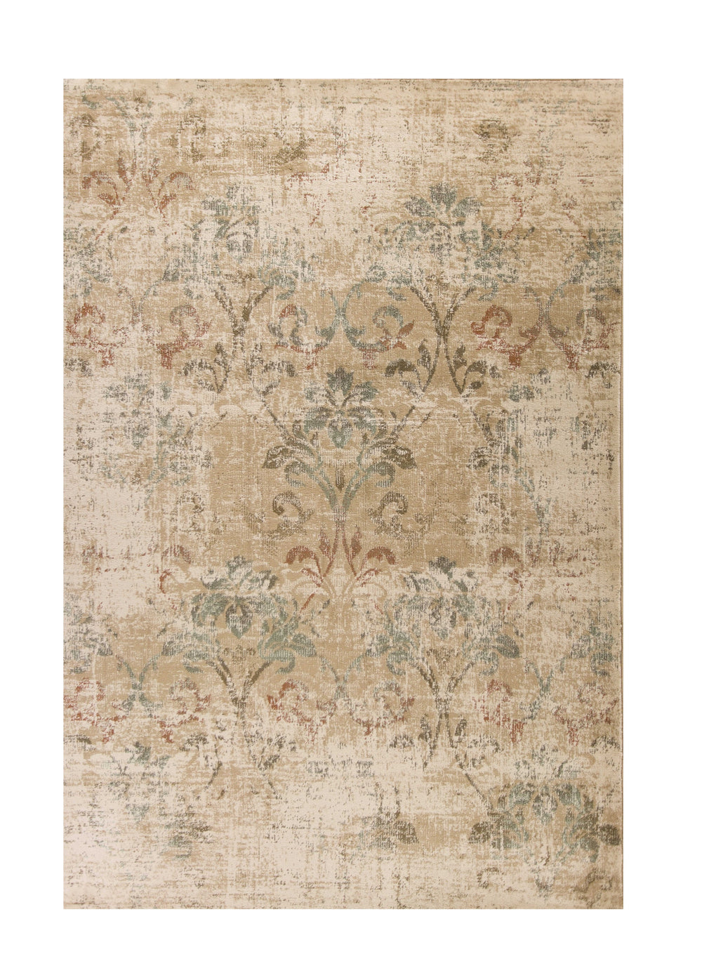 Homeroots 8' X 11' Champagne Beige Machine Woven Damask Indoor Area Rug  Polypropylene 352987