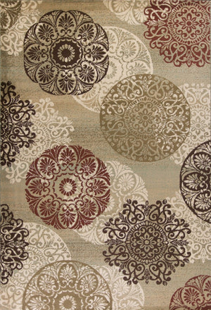 HomeRoots 5' Sage Brown and Ivory Floral Medallion Area Rug - Timeless Elegance for Your Home Décor 8' X 11' 352989
