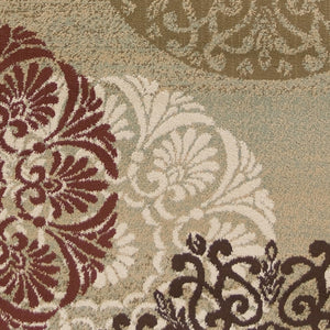 HomeRoots 5' Sage Brown and Ivory Floral Medallion Area Rug - Timeless Elegance for Your Home Décor 8' X 11' 352989