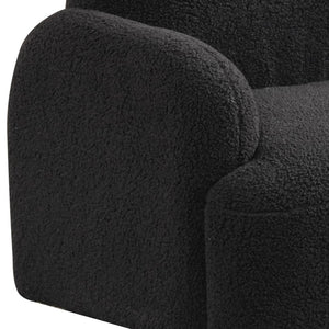 English Elm Rosella Bear Shaped Sherpa Kids Armchair with Sculpted Ears for Playroom Comfort Black B2749P413209