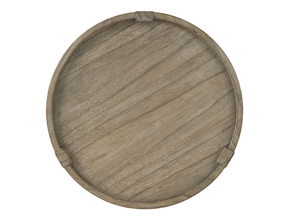 Lexington Phoebe Lamp Table – Chic Driftwood Finish With Stainless Steel Top And Stylish Storage Shelf Design Driftwood Wood 352-950