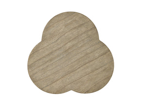 Lexington Bailey Chairside Table - Chic Driftwood Finish With Stainless Steel Top And Elegant Curved Design Driftwood Wood 352-951