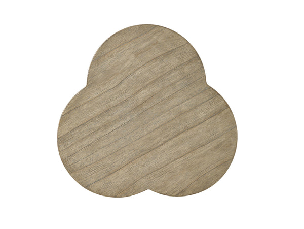 Lexington Bailey Chairside Table - Chic Driftwood Finish With Stainless Steel Top And Elegant Curved Design Driftwood Wood 352-951