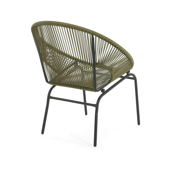 English Elm Christopher Knight Home® - NUSA Modern Outdoor Wicker Club Chairs Set of 2 with Durable PE Rattan Weave and Sleek Iron Frame Green N775P198603G