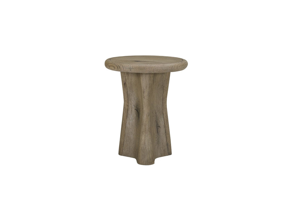 English Elm English Knotty Oak Veneer Round Accent Table Sculptural Base for Entryway or Bedroom B2699P437957