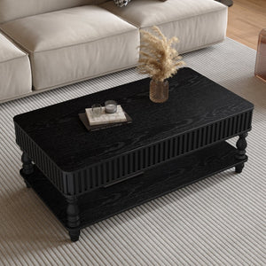English Elm Mirrored Console Table Silver Glam Entryway Piece with Geometric U Base and Etched Detail Black W1445P370479
