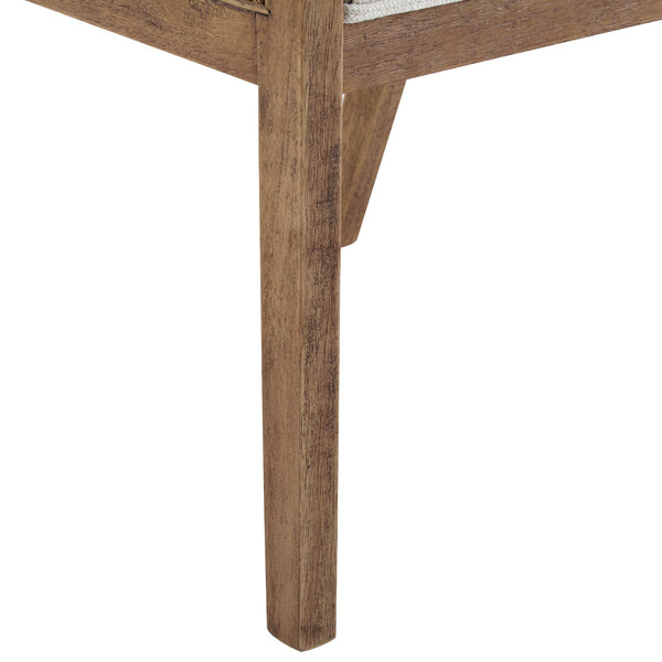 English Elm Christopher Knight Home® - DINING Chair Set of 2 Beige Upholstered Rattan Backrests Rustic Rubberwood Frame Comfortable Seats N771P253335T