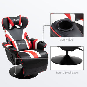 English Elm Vinsetto Racing-Style Gaming Recliner Chair with Lumbar Support, Footrest, Cup Holders, Swivel W2225P217437