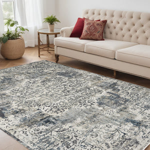 Homeroots 5' X 8' Ivory Medallion Area Rug  Polyester 353002
