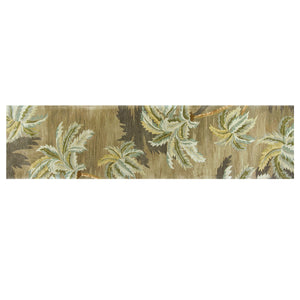 Homeroots 10' Moss Green Hand Tufted Tropical Trees Indoor Runner Rug  Wool 353003