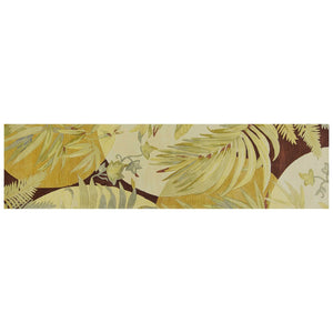 HomeRoots 5' Coral Green and Ivory Hand-Tufted Wool Area Rug with Tropical Botanical Design for Elegant Spaces 10' Runner 353005