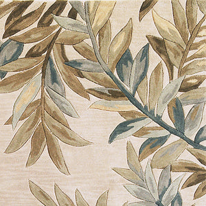 Homeroots 2' X 10' Ivory Tropical Branches Wool Indoor Runner Rug  Wool 353006