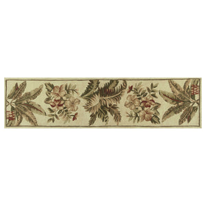 Homeroots 10' Ivory Hand Tufted Tropical Indoor Runner Rug  Wool 353007