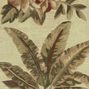 Homeroots 10' Ivory Hand Tufted Tropical Indoor Runner Rug  Wool 353007