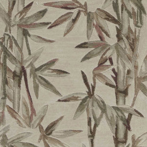 Homeroots 2' X 10' Ivory Bamboo Leaves Wool Indoor Runner Rug  Wool 353010