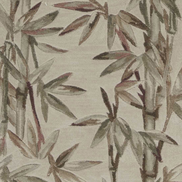 Homeroots 2' X 10' Ivory Bamboo Leaves Wool Indoor Runner Rug  Wool 353010