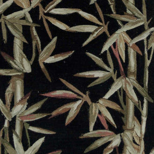 Homeroots 10' Black Hand Tufted Bordered Tropical Bamboo Indoor Runner Rug  Wool 353011