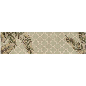 HomeRoots 5' Hand-Tufted Wool Area Rug in Sage Taupe & Green Botanical Design for Elegant Living Spaces 10' Runner 353014