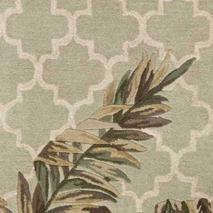 HomeRoots 5' Hand-Tufted Wool Area Rug in Sage Taupe & Green Botanical Design for Elegant Living Spaces 10' Runner 353014