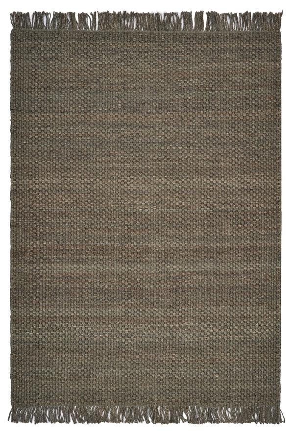 Homeroots 5' X 7' Slate Brown Hand Woven Area Rug Slate Jute 353020