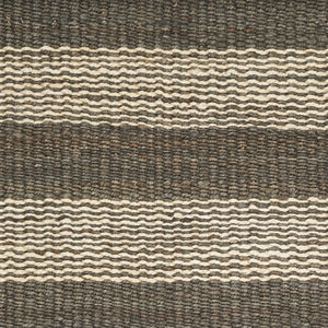 Homeroots 5' X 7' Brown And Beige Striped Hand Woven Area Rug Slate Ivory Jute 353021