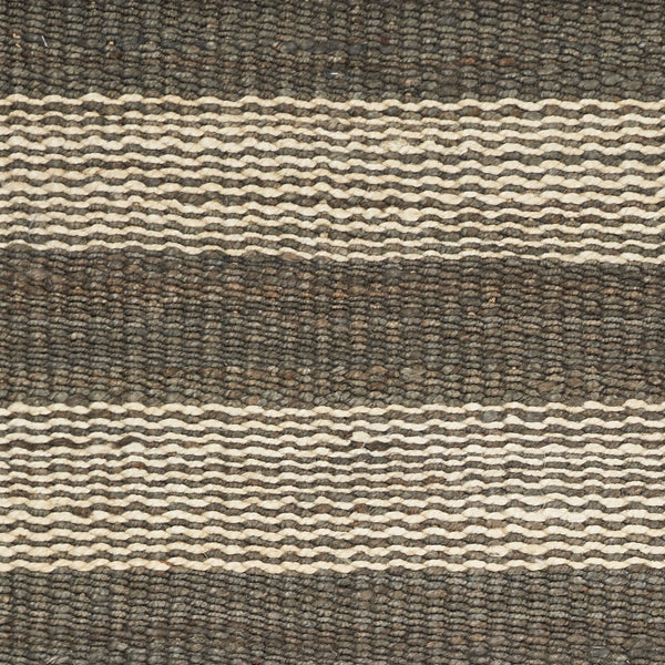 Homeroots 5' X 7' Brown And Beige Striped Hand Woven Area Rug Slate Ivory Jute 353021