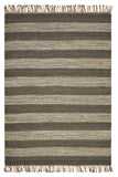 Homeroots 5' X 7' Brown And Beige Striped Hand Woven Area Rug Slate Ivory Jute 353021