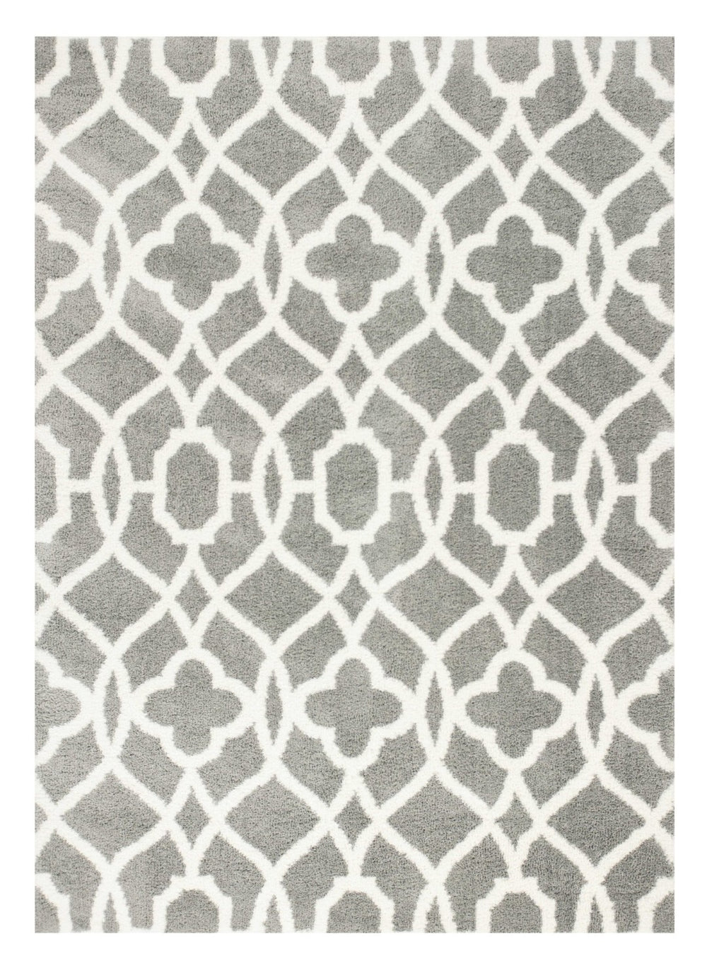 HomeRoots 5' Gray and Ivory Ogee Area Rug - Elegant Trellis Design for Timeless Comfort and Style in Any Room 5' X 8' 353038