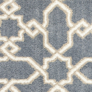 Homeroots 5' X 8' Slate Blue Geometric Pattern Microfiber Indoor Area Rug  Microfiber 353039