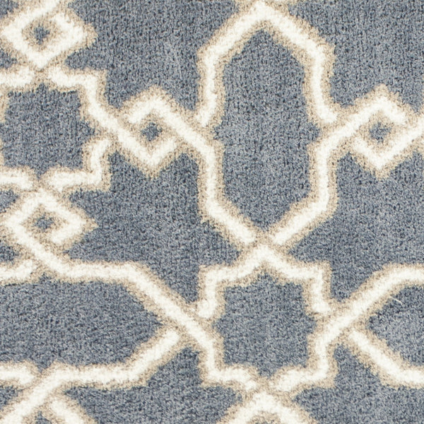 Homeroots 5' X 8' Slate Blue Geometric Pattern Microfiber Indoor Area Rug  Microfiber 353039
