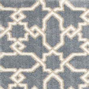 Homeroots 5' X 8' Slate Blue Geometric Pattern Microfiber Indoor Area Rug  Microfiber 353039