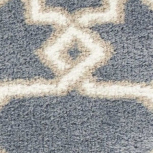 Homeroots 5' X 8' Slate Blue Geometric Pattern Microfiber Indoor Area Rug  Microfiber 353039